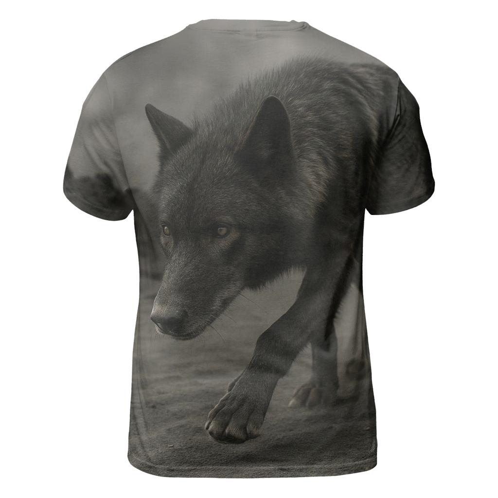 Wolf Prowling Through Volcanic Ash After An Eruption statement graphic shirts