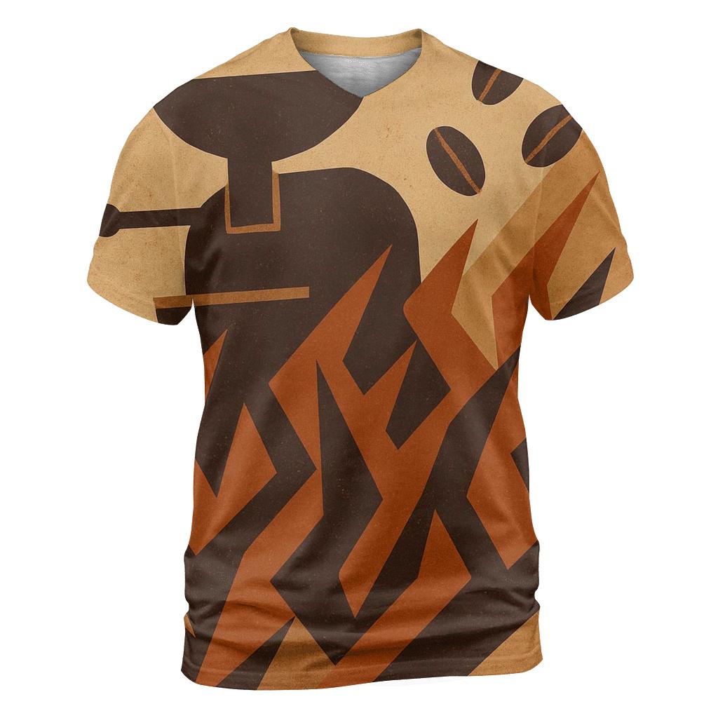 Roast Flame Geometry creative print fashion shirts