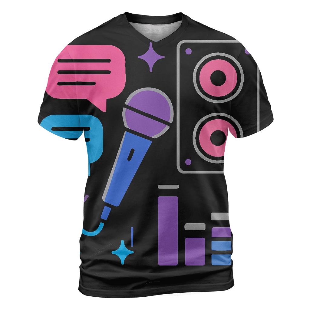 Chrome Karaoke Night Icons designer pattern shirts