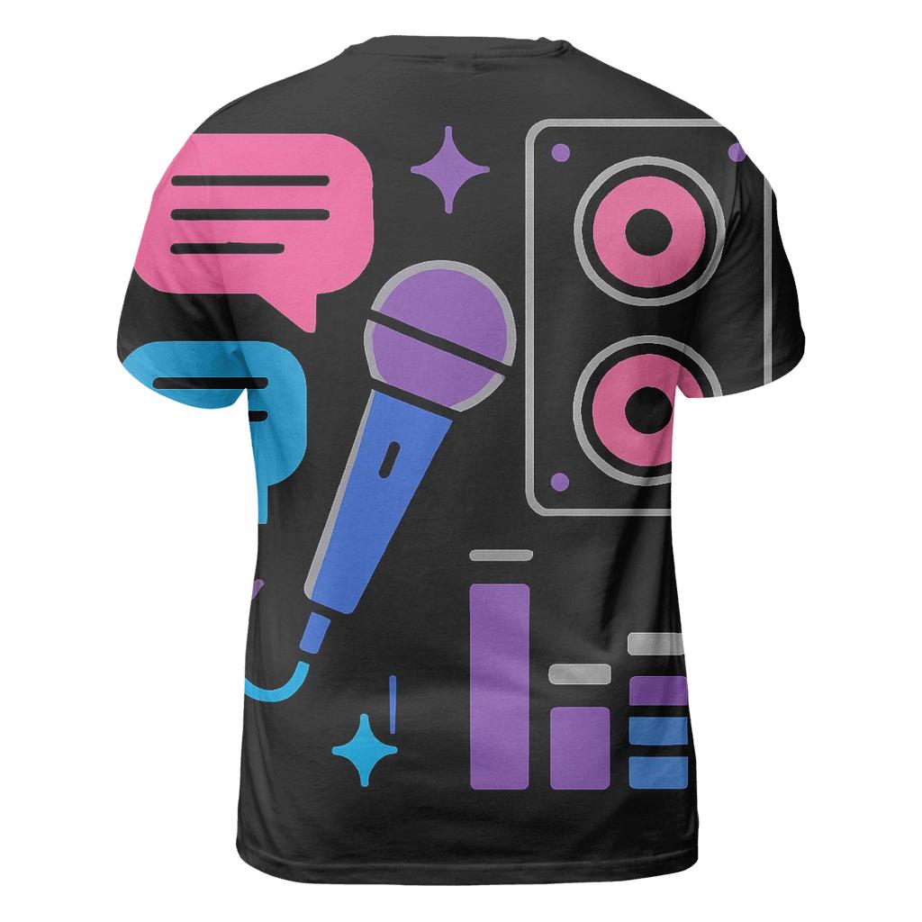 Chrome Karaoke Night Icons designer pattern shirts