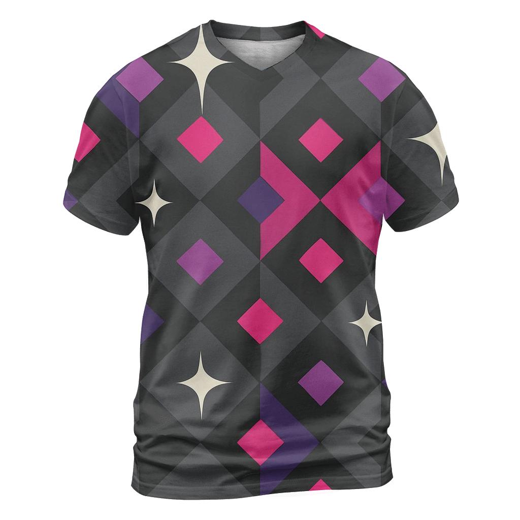 Disco Tile Sparkle Geometry artistic all-over print tops