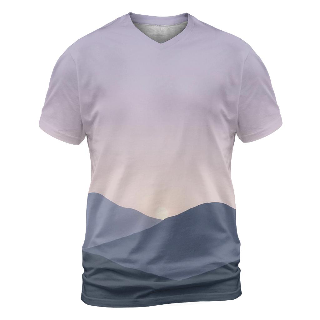 Mountain Silence Gradient creative print fashion shirts