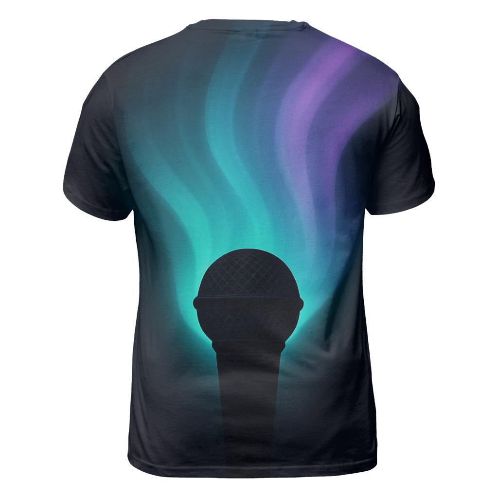 Microphone Aurora Glow creative print fashion shirts