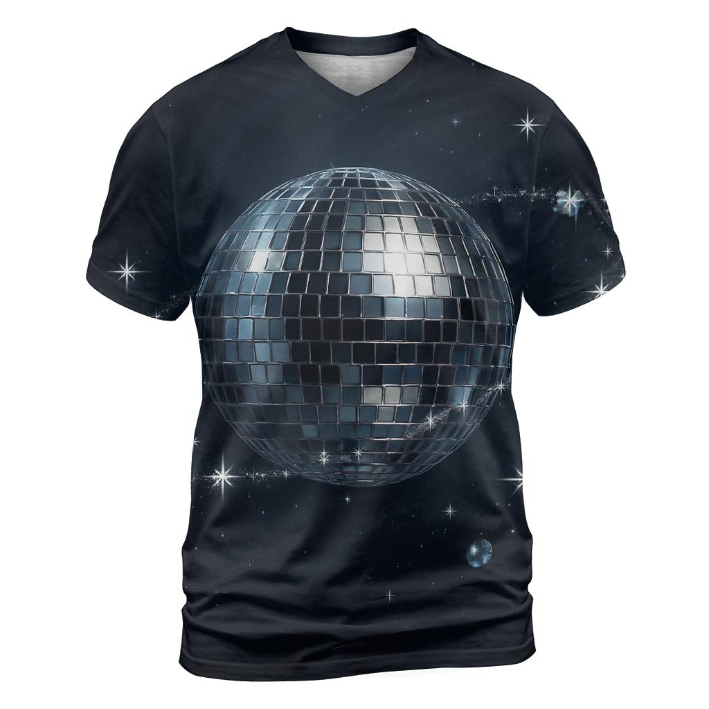 Midnight Disco Orbit artistic all-over print tops