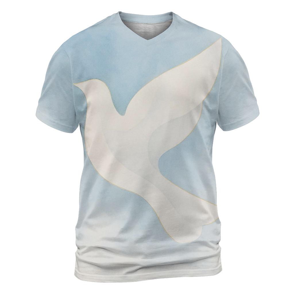 Dove Of Quiet Sky creative print fashion shirts