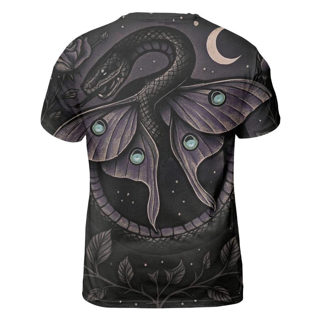 Midnight Garden Ouroboros With Moth Wings custom all-over print shirts