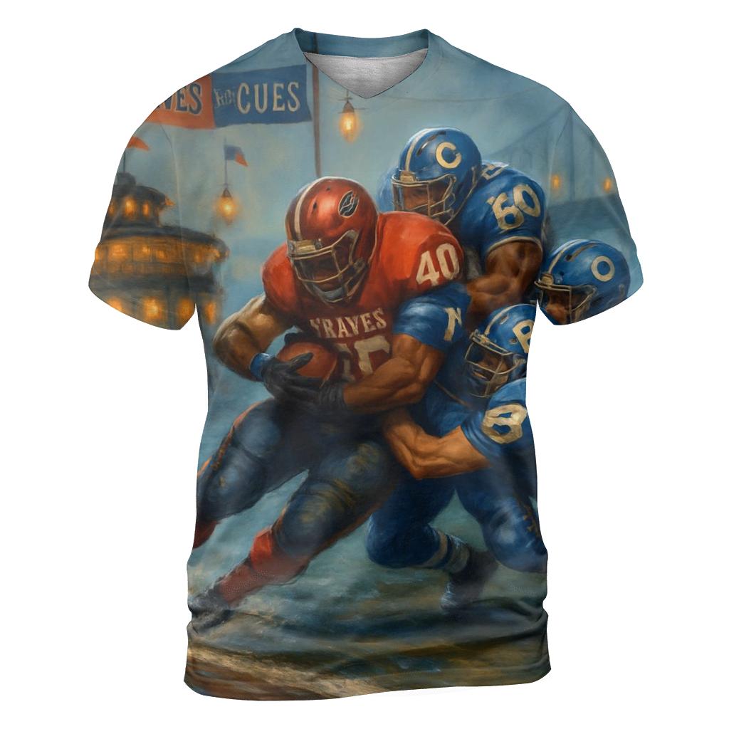 Riverboat Goal Line Stand On A Floating Field artistic all-over print tops