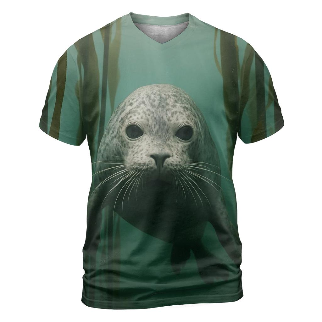 Kelp Forest Harbor Seal Thread statement graphic shirts