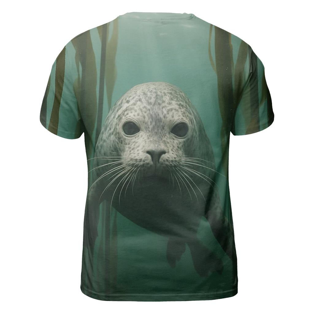 Kelp Forest Harbor Seal Thread statement graphic shirts