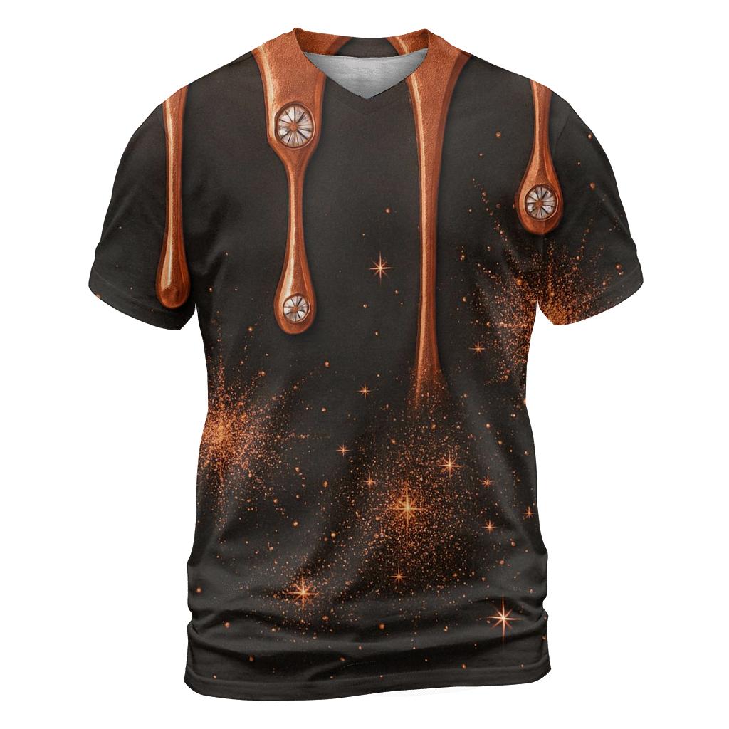 Copper Meteor Dripline creative print fashion shirts