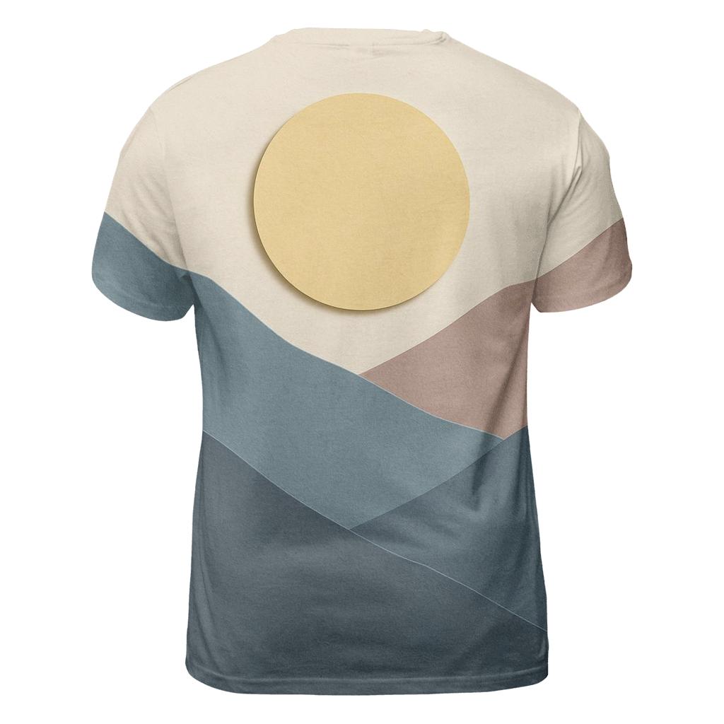 Mountain Paper Cut Sunrise Stack creative print fashion shirts