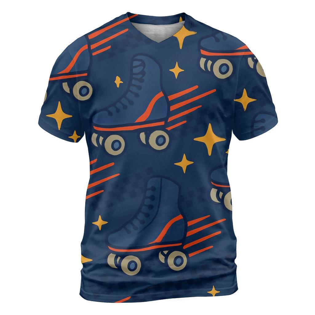Retro Roller Rink Speed Lines artistic all-over print tops
