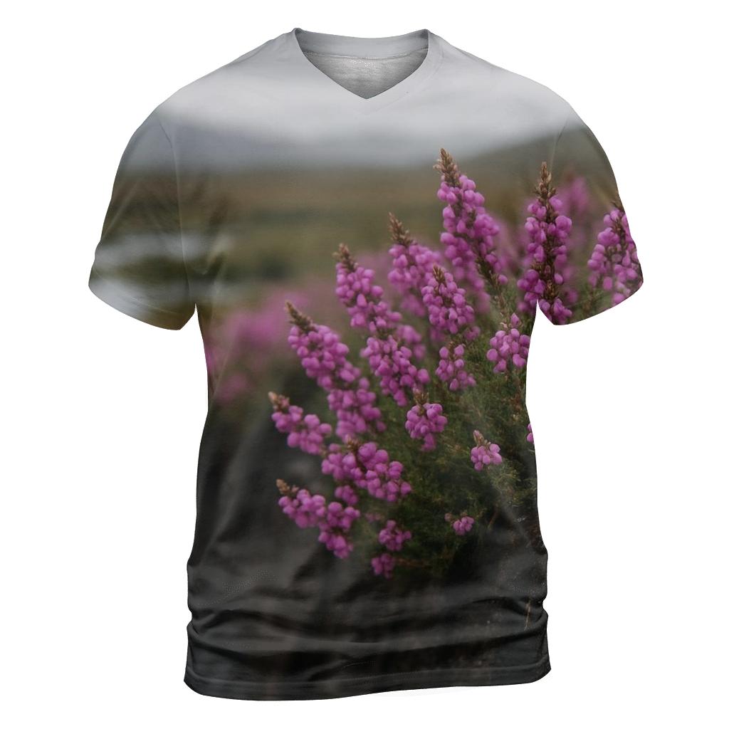 Heather Bloom On A Highland Peat Cut Bank artistic all-over print tops