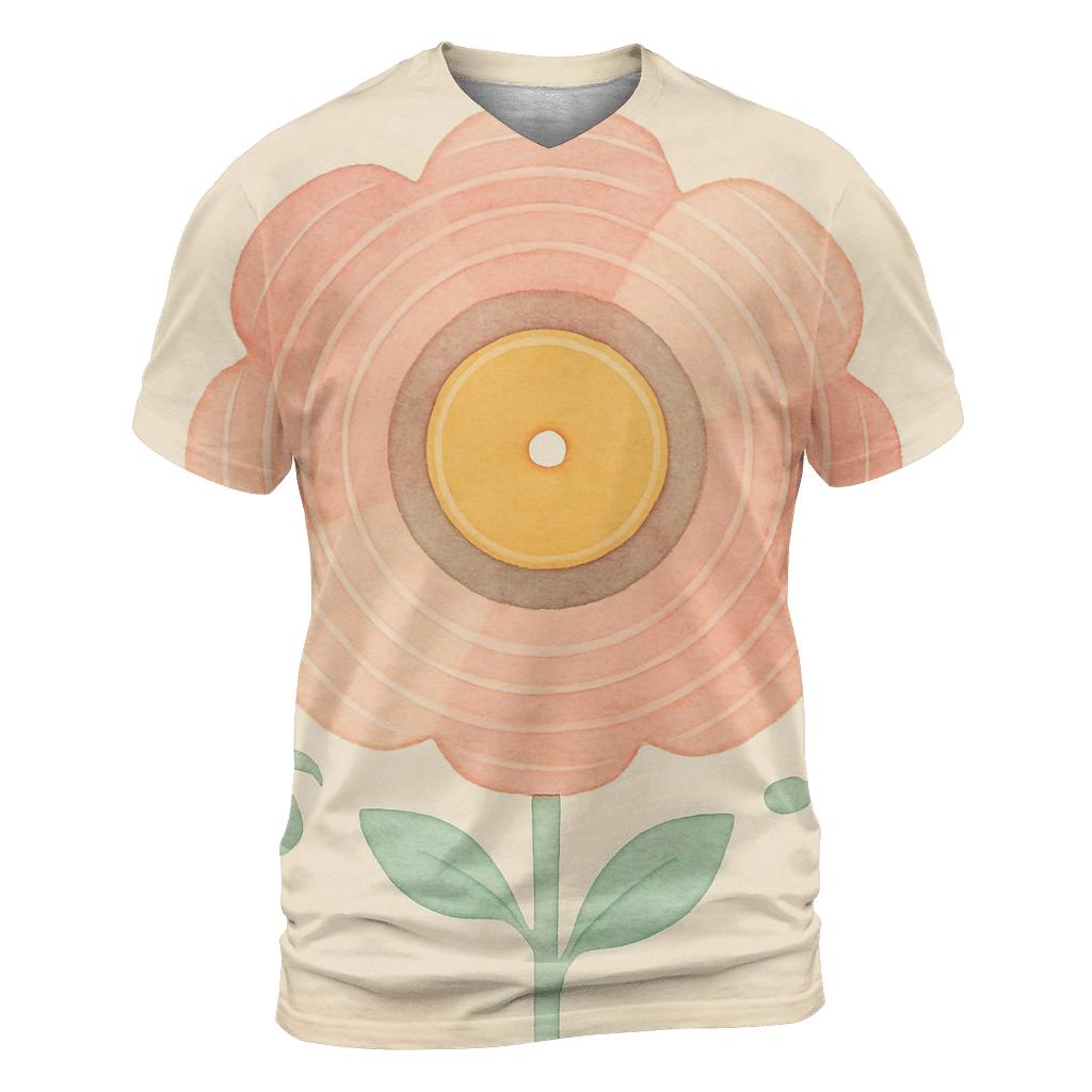 Vinyl Flower Bloom artistic all-over print tops