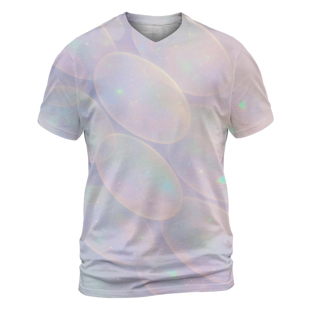 Opaline Aurora Veil artistic all-over print tops