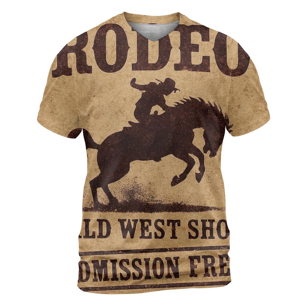 Old West Rodeo Handbill With Faded Ink Stamp personalized full print shirts