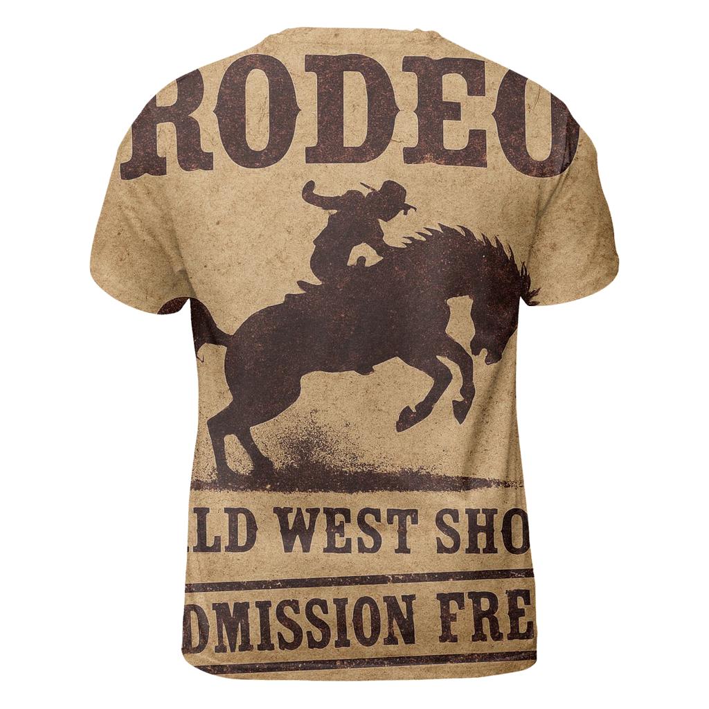Old West Rodeo Handbill With Faded Ink Stamp personalized full print shirts