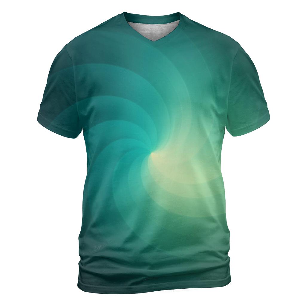 Orbiting Teal Dawn Spiral personalized full print shirts