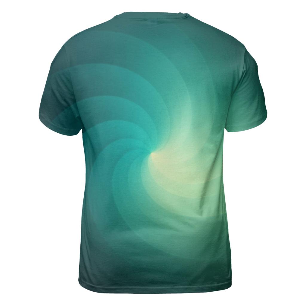 Orbiting Teal Dawn Spiral personalized full print shirts