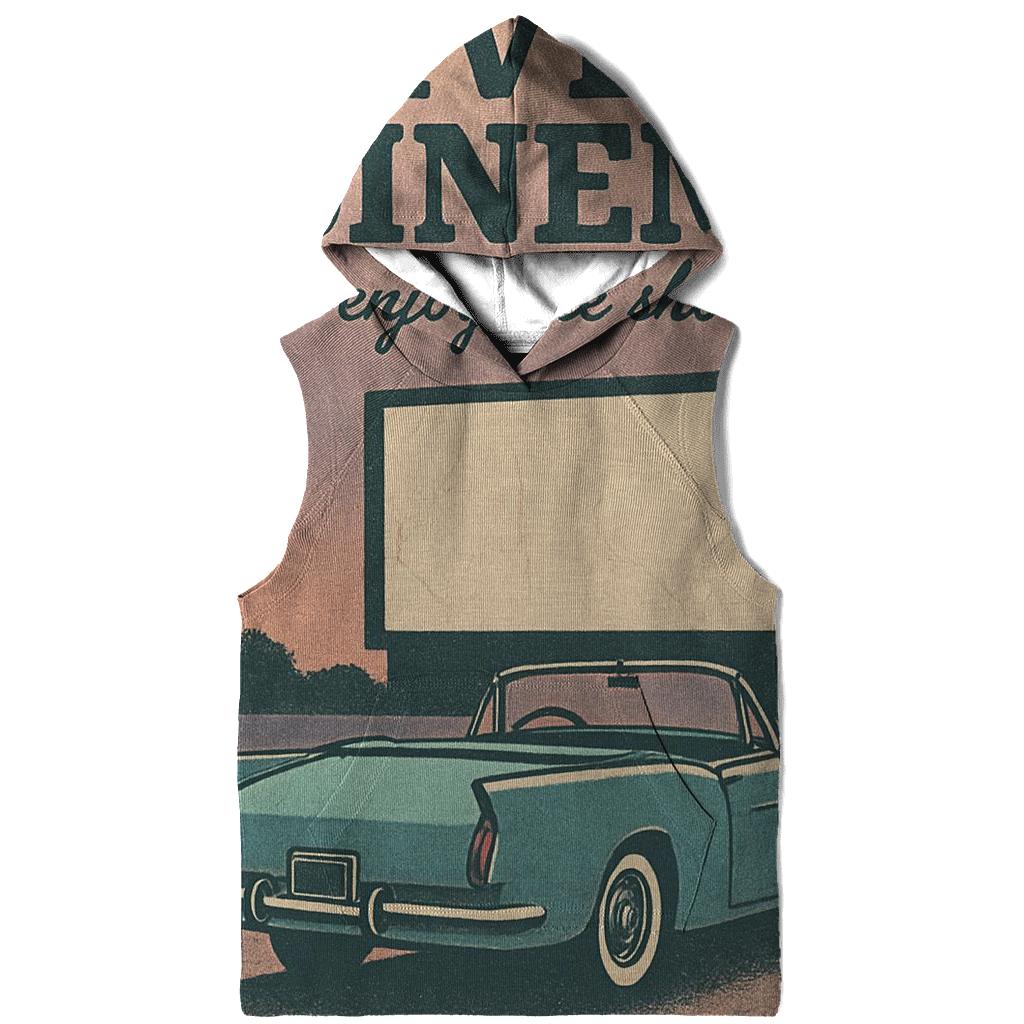 Weathered 1950s Drive In Movie Night Poster graphic hoodies