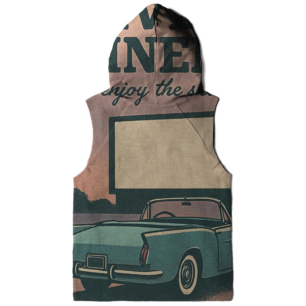 Weathered 1950s Drive In Movie Night Poster graphic hoodies