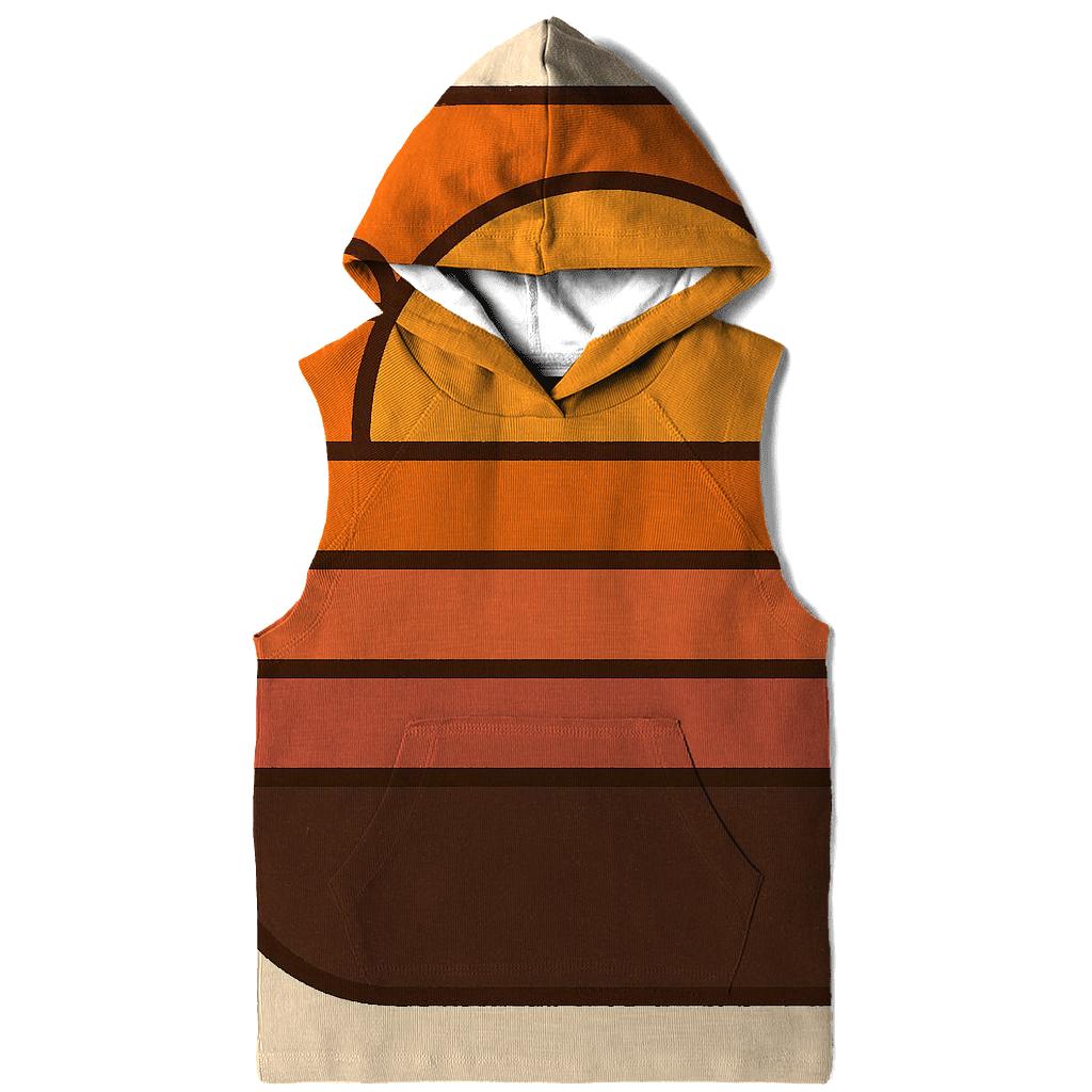 Sunset Horizon Stripe Badge premium hoodies