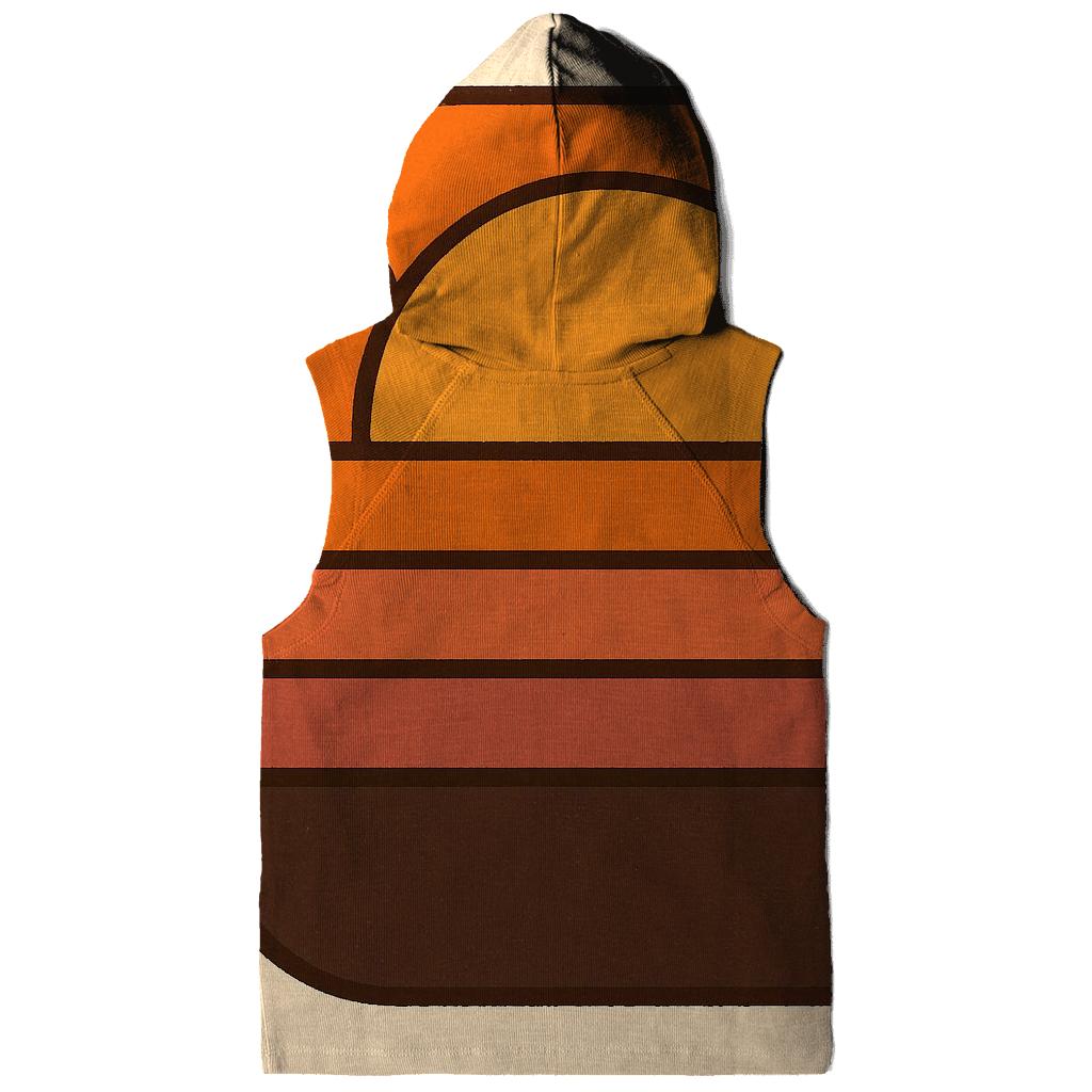 Sunset Horizon Stripe Badge premium hoodies