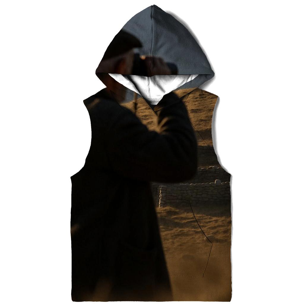 Elderly Shepherd Watching A Wolf At A Distant Ridge hoodie designs