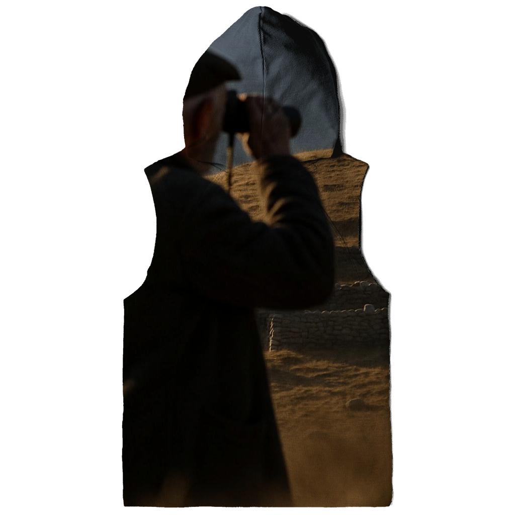 Elderly Shepherd Watching A Wolf At A Distant Ridge hoodie designs