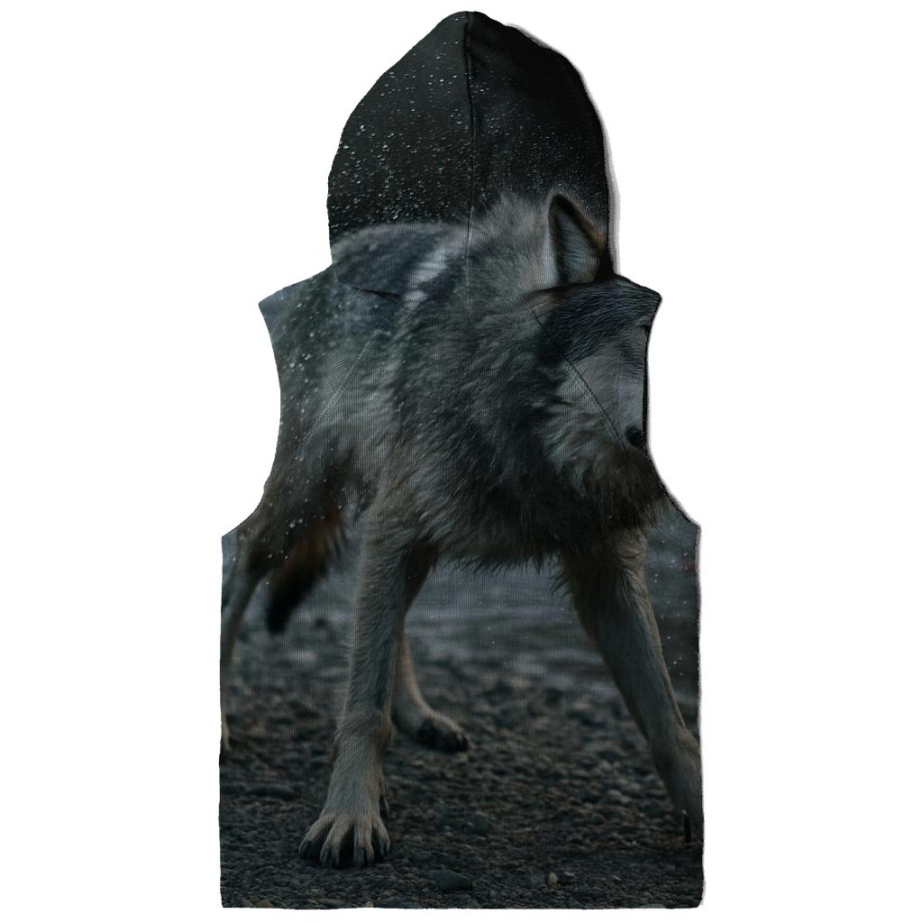Wolf Shaking Off River Water Beside Salmon Spawning Channel heavyweight hoodies