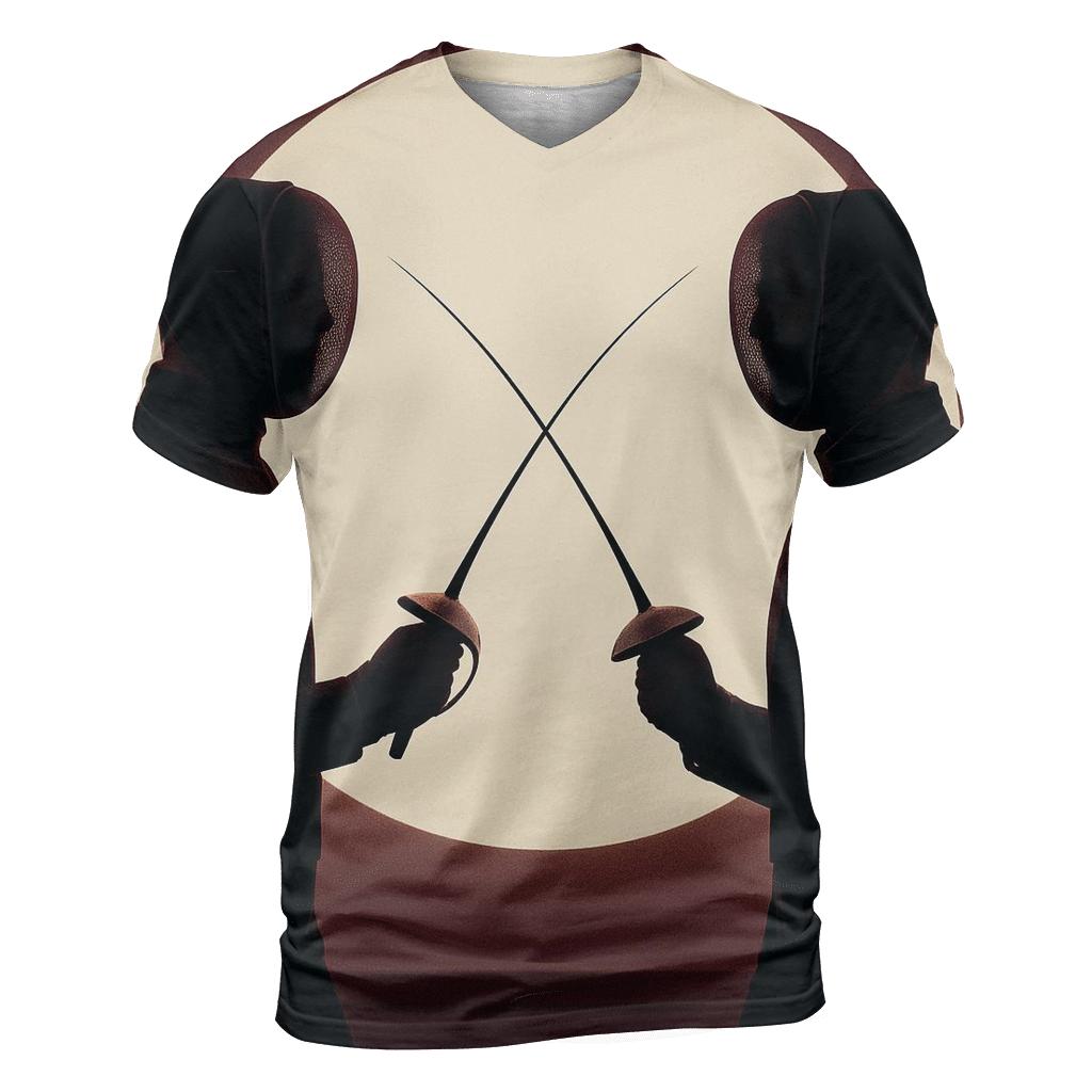 Fencing Eclipse Duel France unique graphic print tees
