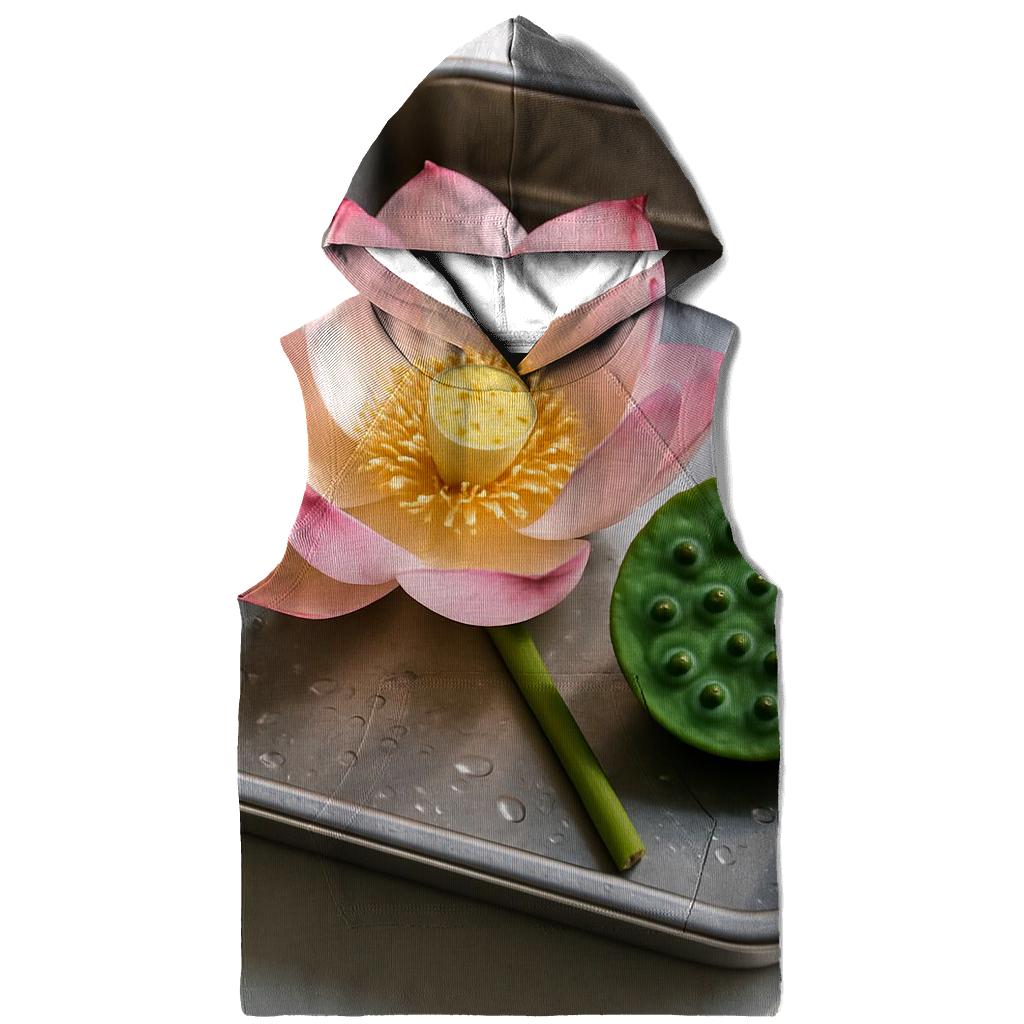 Lotus Seedpod And Bloom In A Botanical Research Tray zip-up hoodies