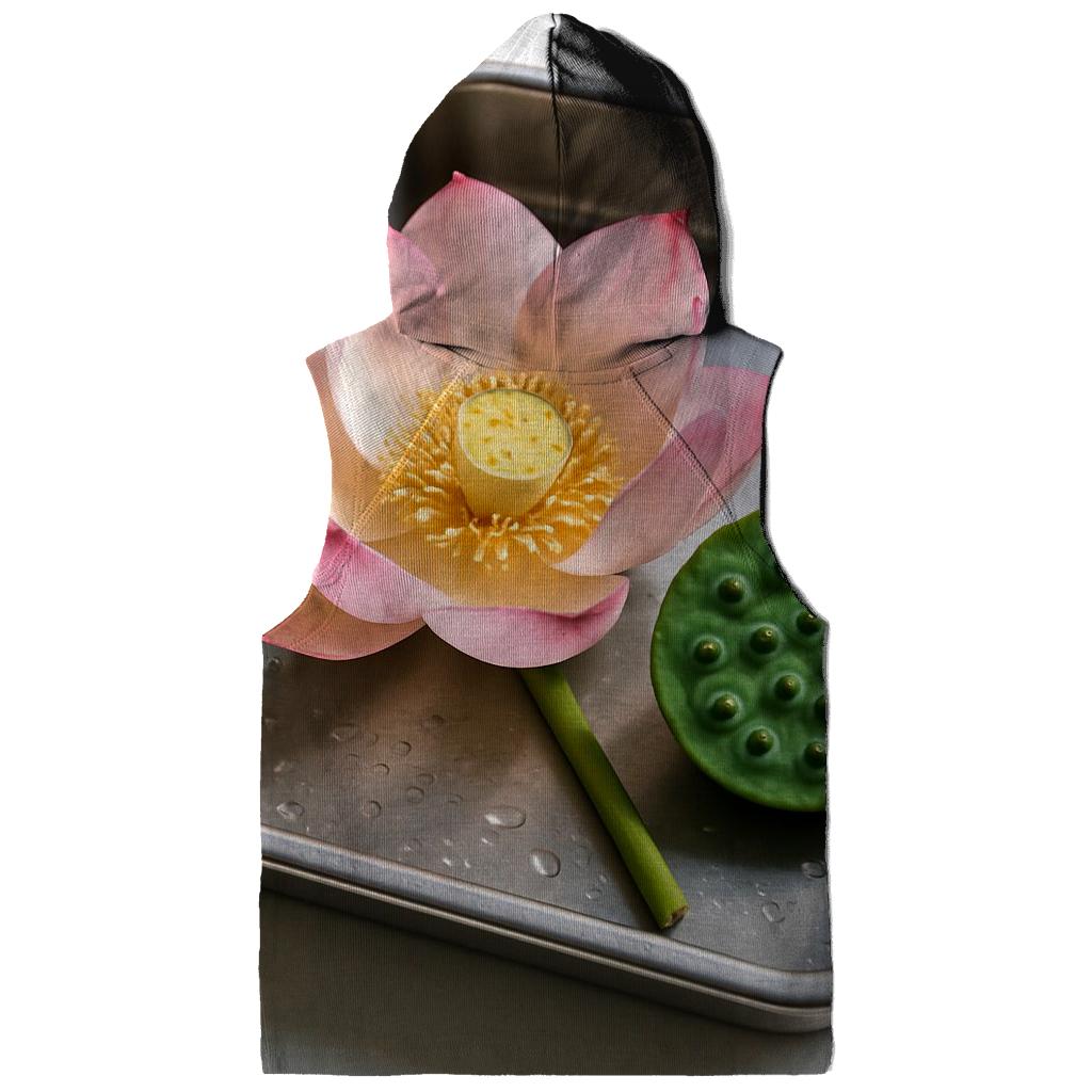 Lotus Seedpod And Bloom In A Botanical Research Tray zip-up hoodies