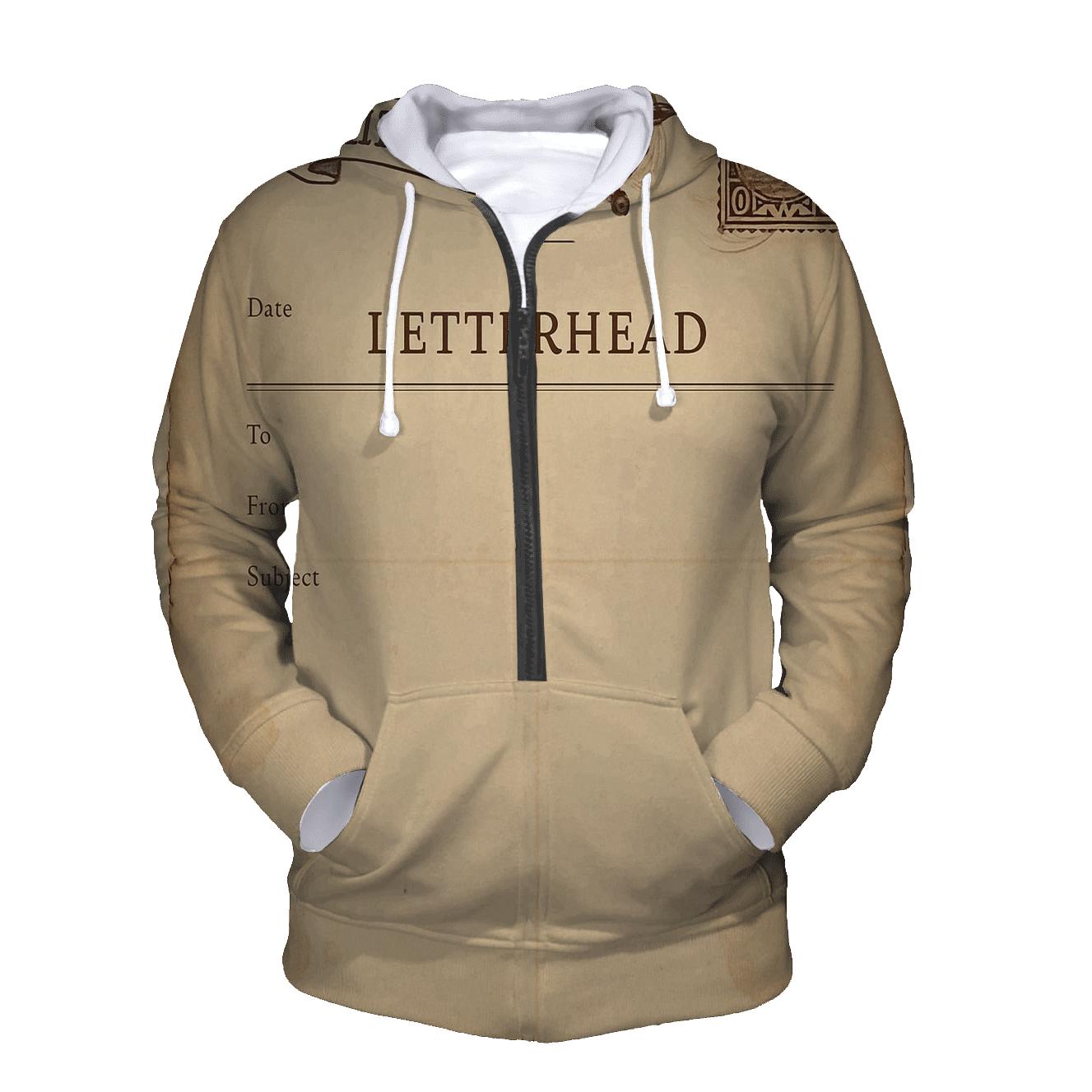 Sepia 1930s Airmail Letterhead With Propeller Plane hoodie trends