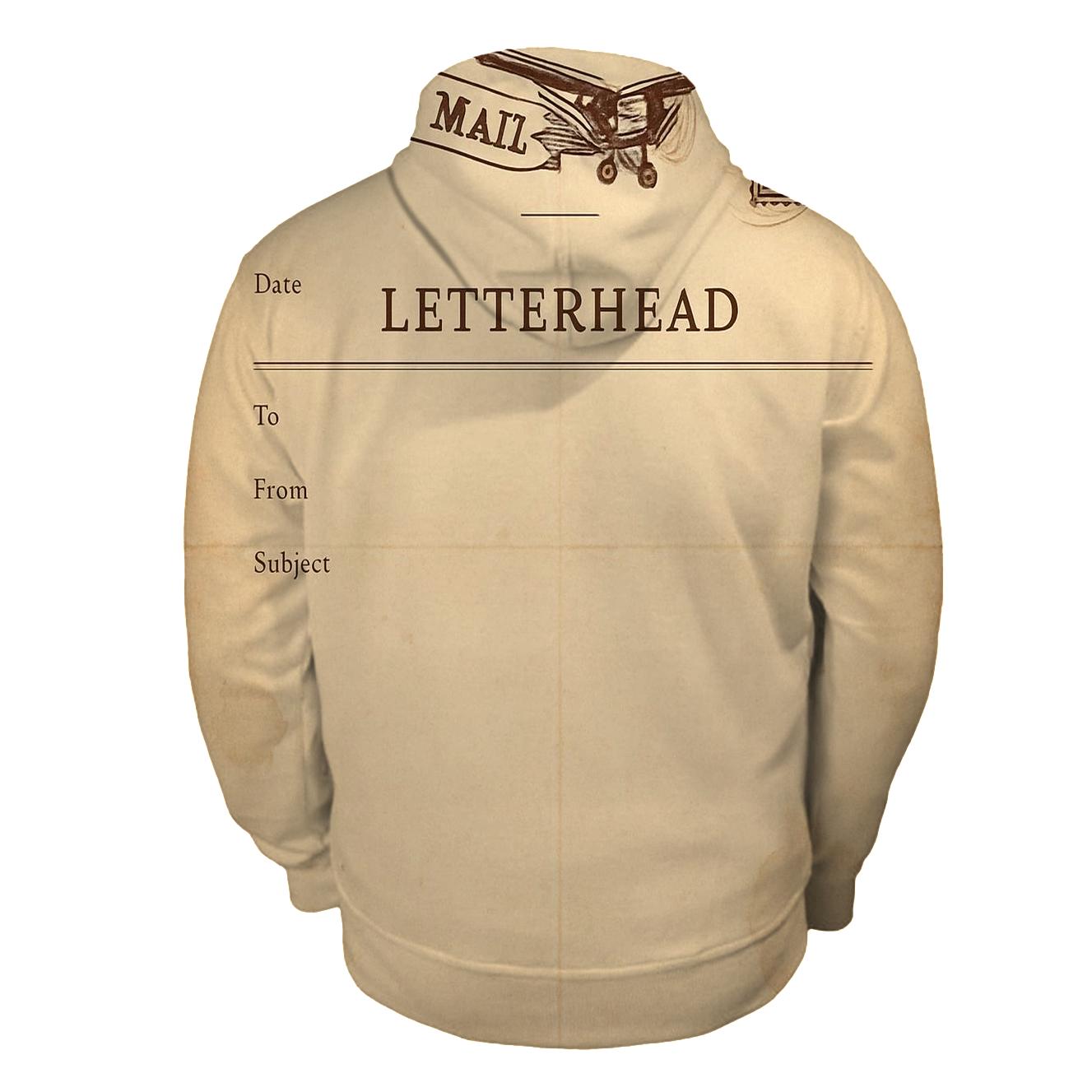 Sepia 1930s Airmail Letterhead With Propeller Plane hoodie trends