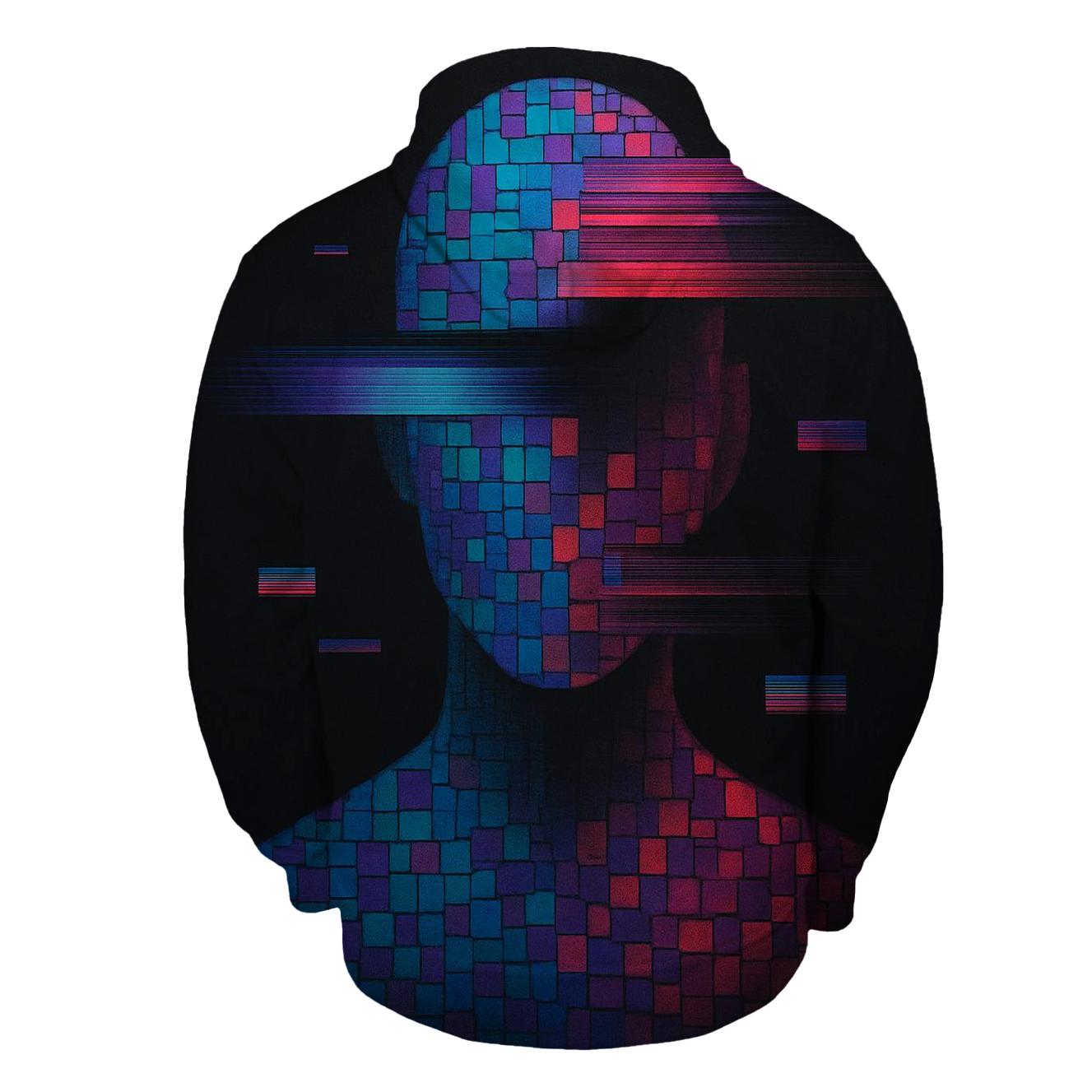 Glitch Mosaic Portrait Silhouette graphic hoodies