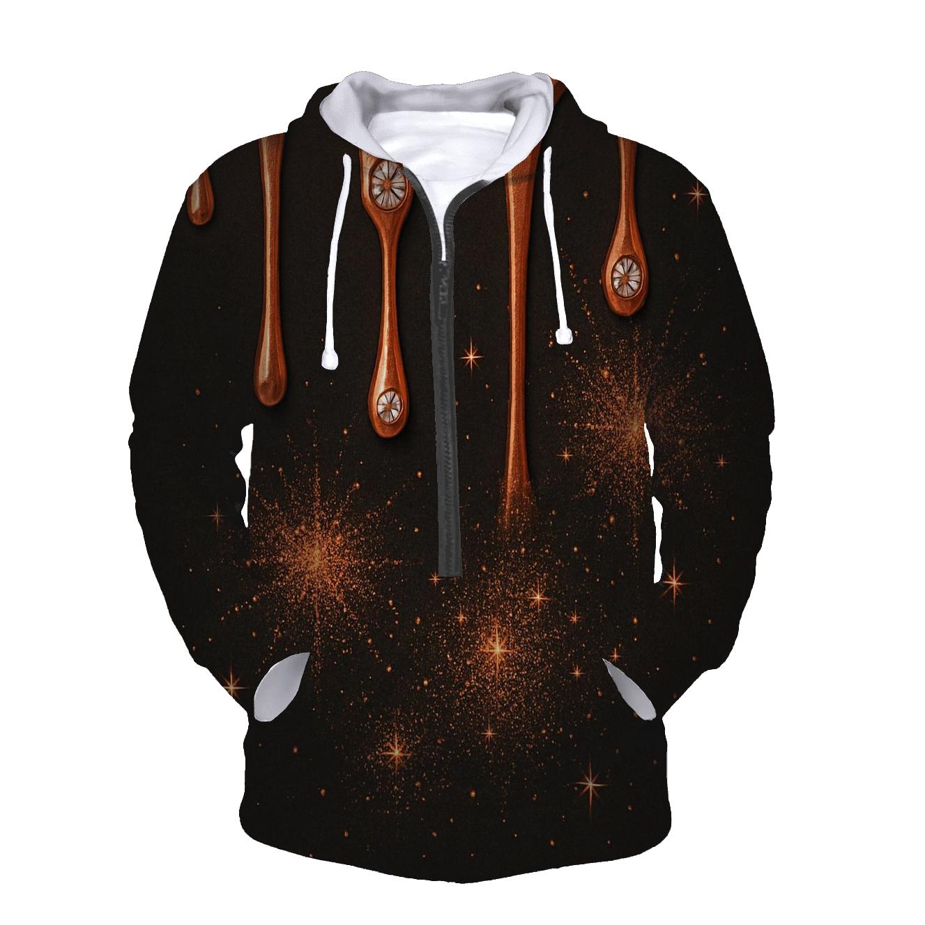 Copper Meteor Dripline embroidered hoodies