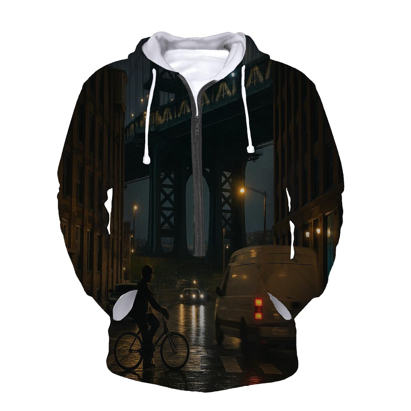 Rainy Night Reflections Under The Manhattan Bridge In DUMBO hoodie trends