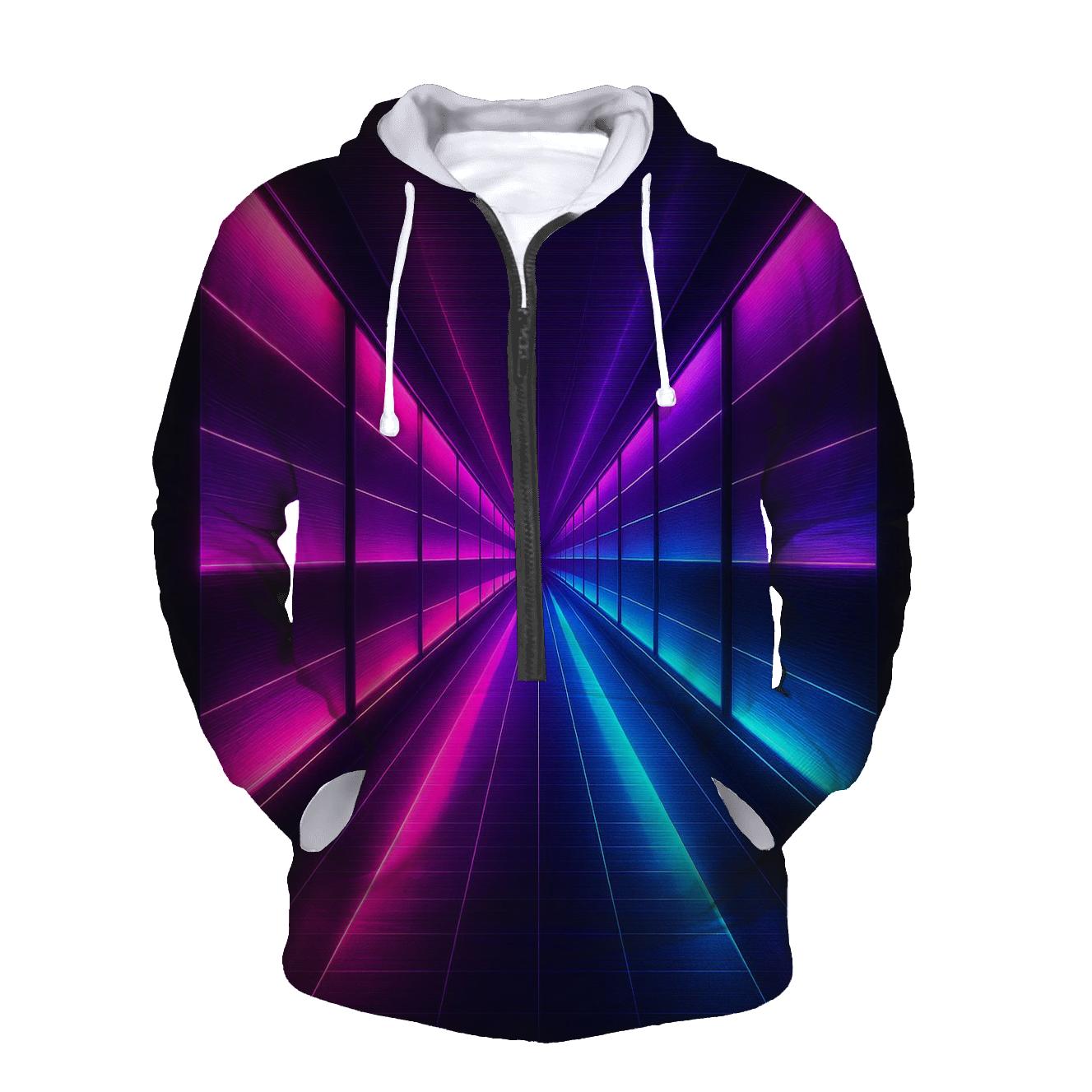 Neon Plasma Corridor pullover hoodies