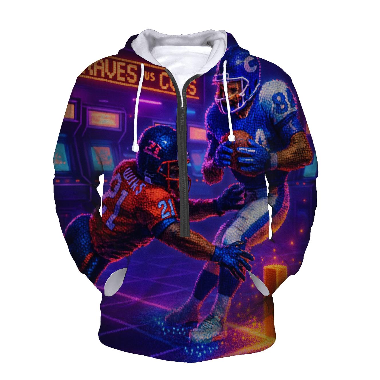 Neon Arcade End Zone Showdown custom hoodies