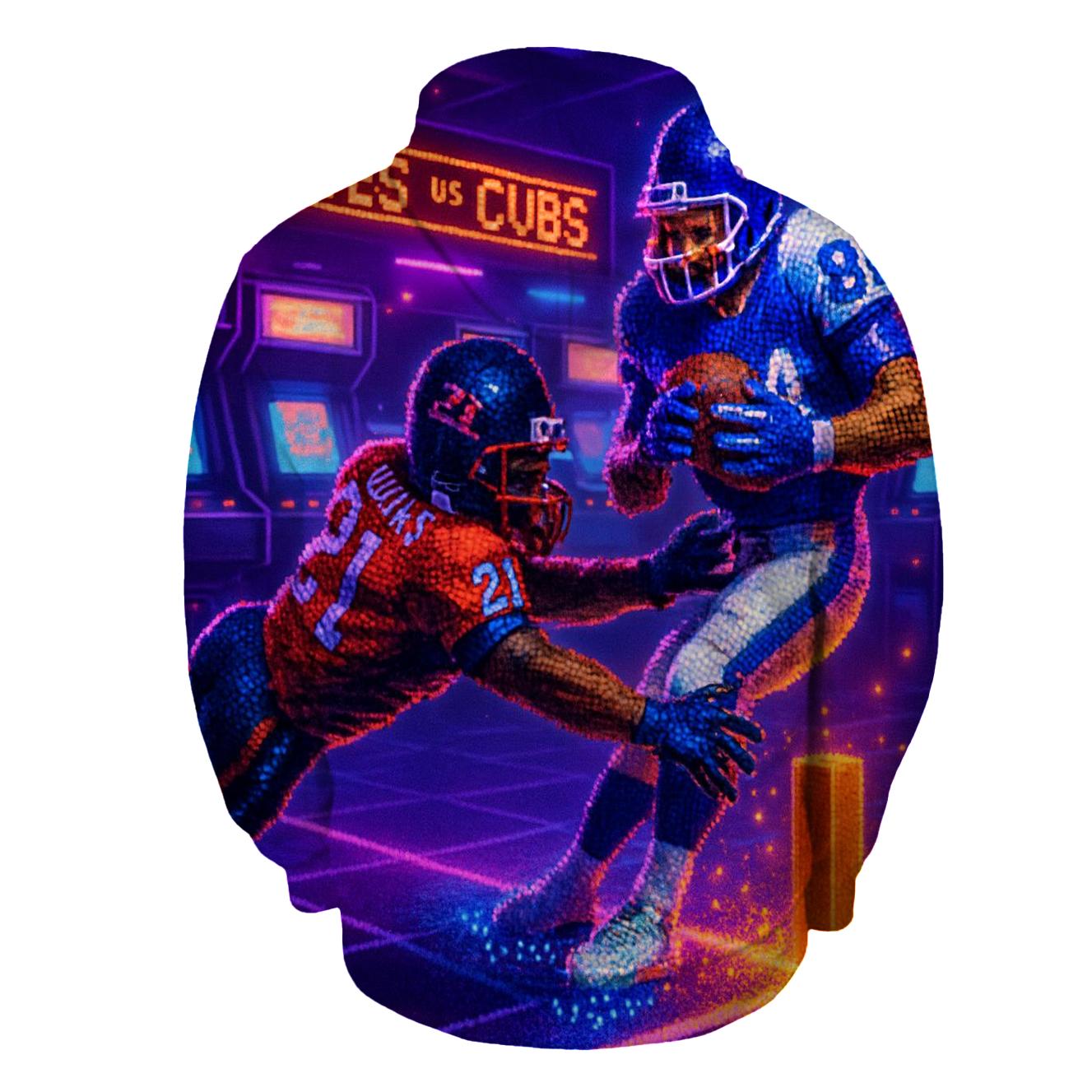 Neon Arcade End Zone Showdown custom hoodies