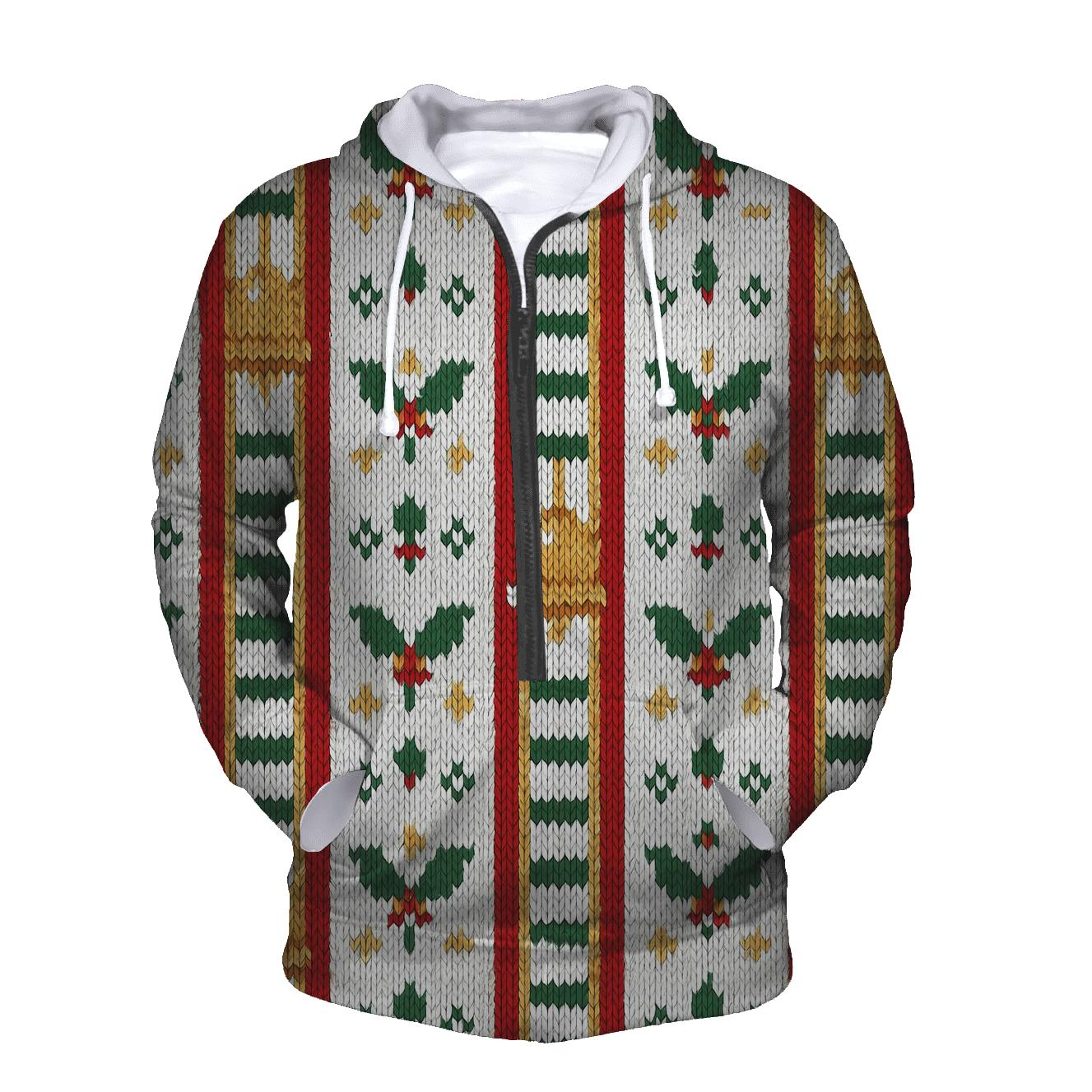 Jingle Bell Ladder Stripe Design pullover hoodies