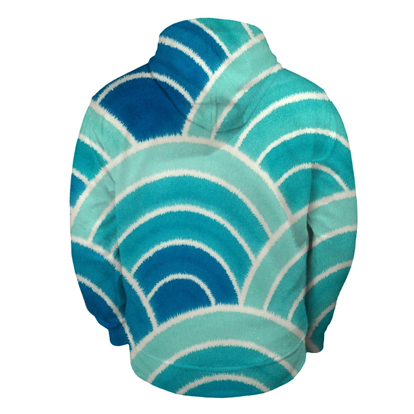 Shibori Fan Fold Tidal Wave Arcs hoodie designs