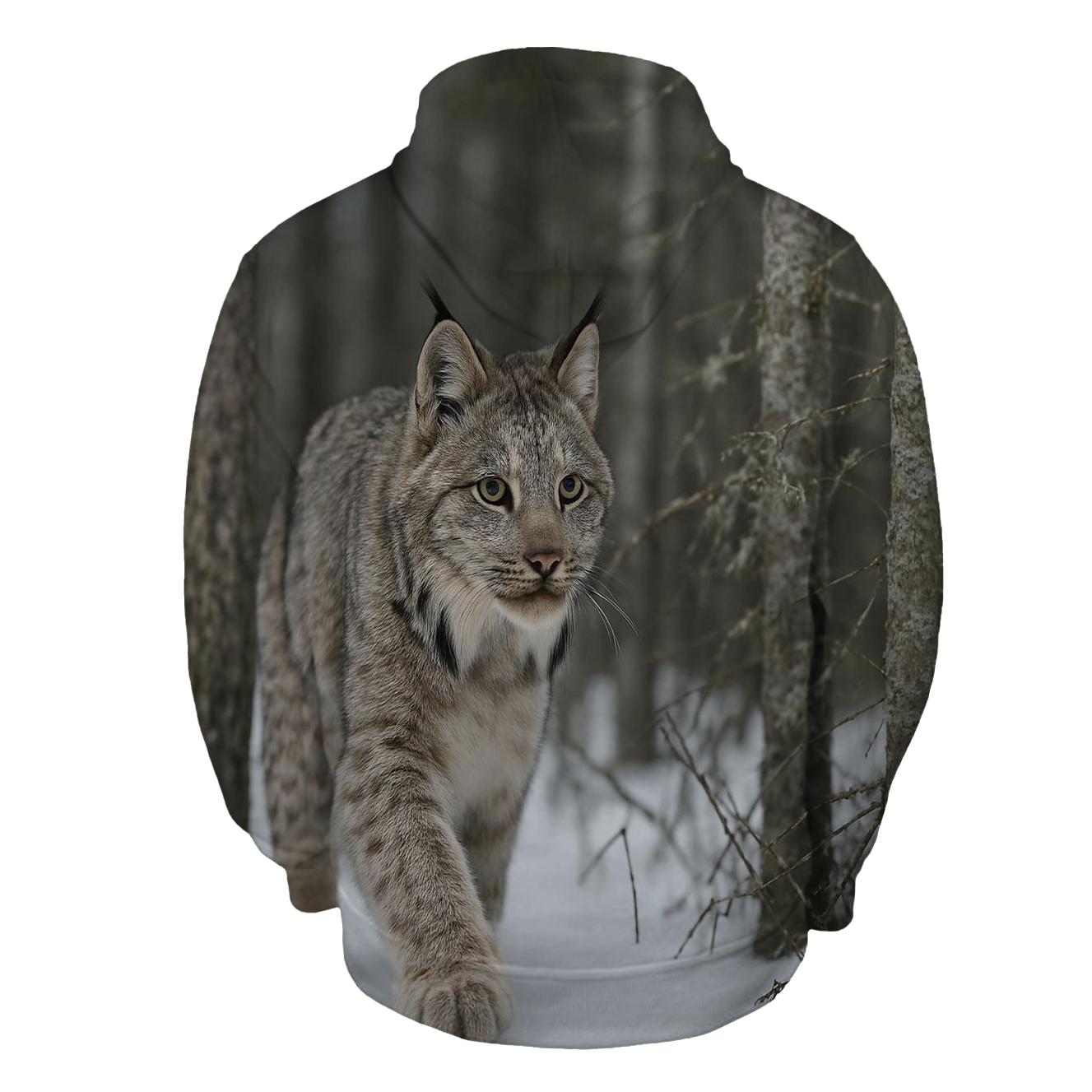 Lichen Drift Lynx In Boreal Snow custom hoodies
