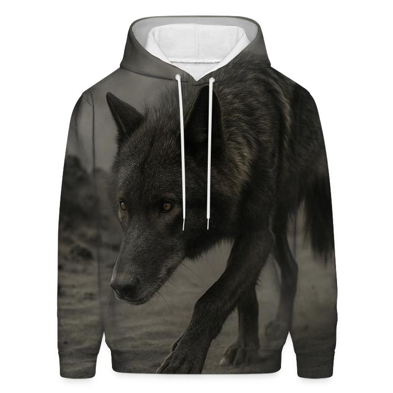 Wolf Prowling Through Volcanic Ash After An Eruption lightweight hoodies
