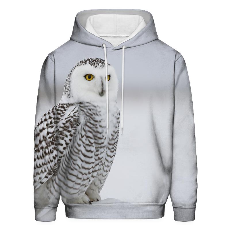 Frostline Sentinel Snowy Owl heavyweight hoodies