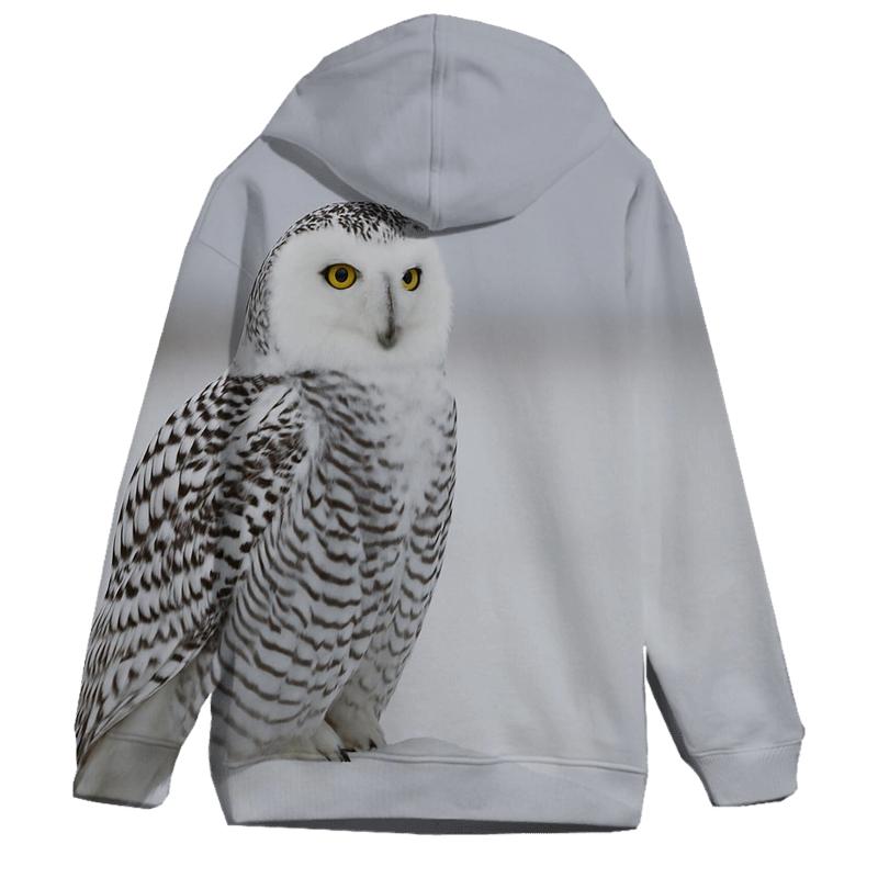 Frostline Sentinel Snowy Owl heavyweight hoodies