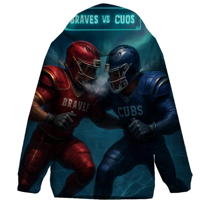 Frozen Gridiron Clash On An Icy Lake graphic hoodies