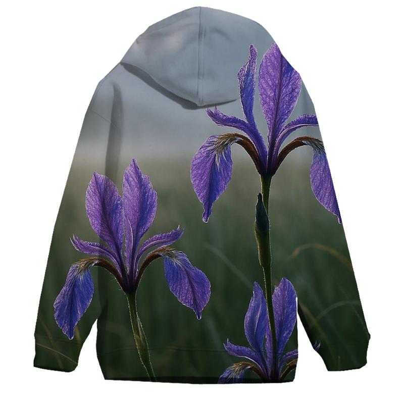 Wild Iris Survey In A Mountain Fen embroidered hoodies