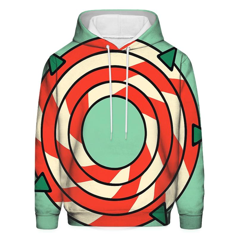Candy Cane Orbit Stripes graphic hoodies